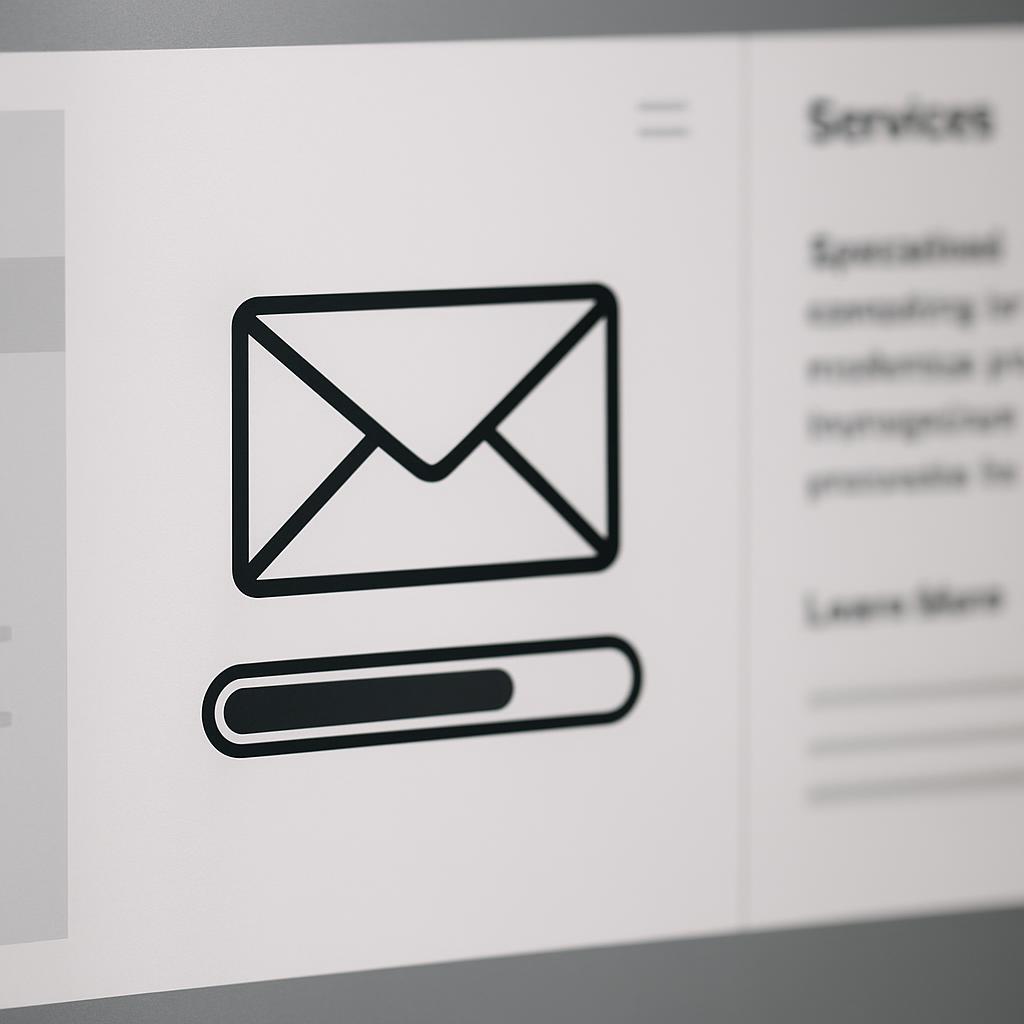 An envelope icon with a mail reading bar.